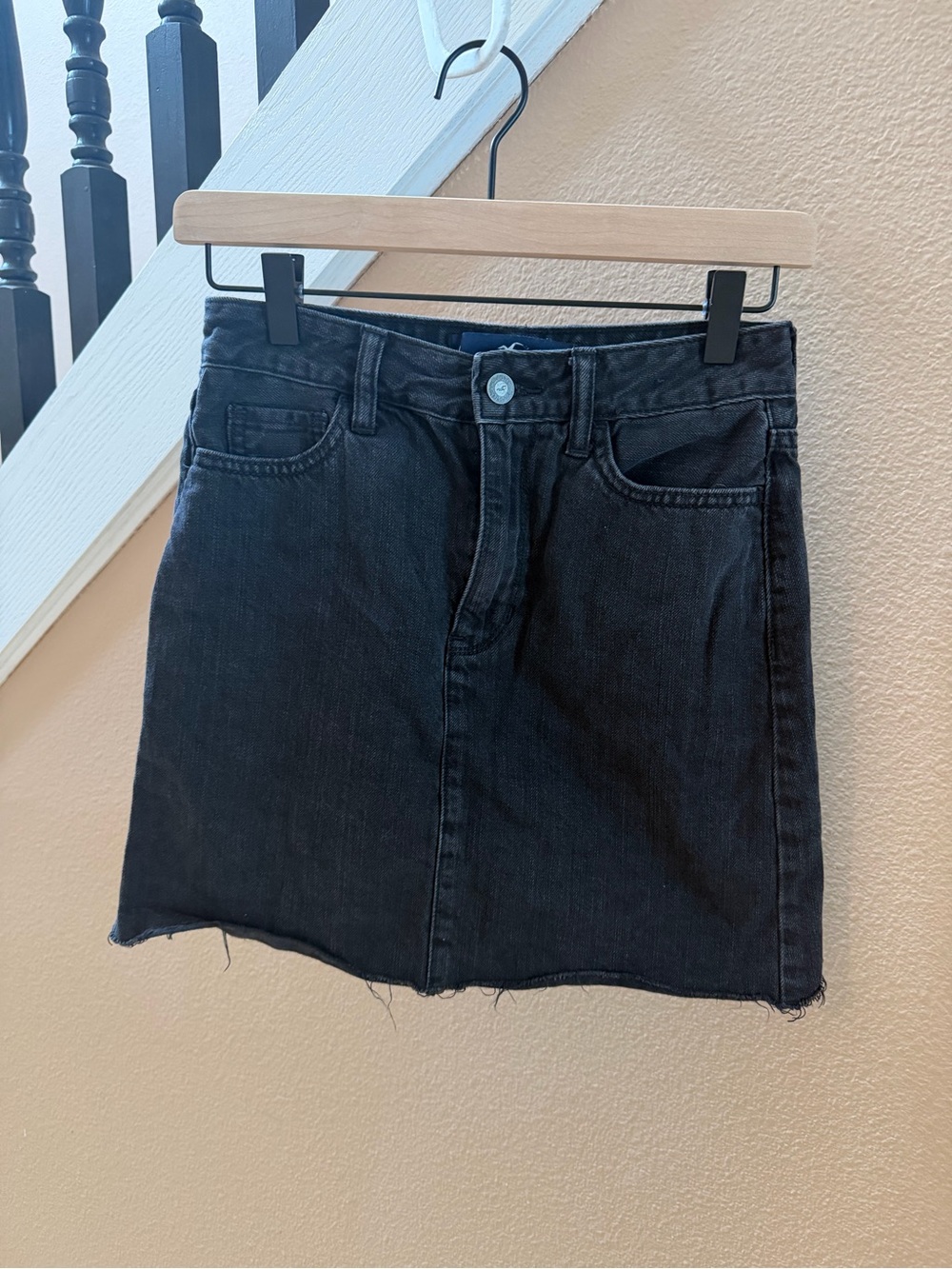Hollister Black Denim Mini Skirt